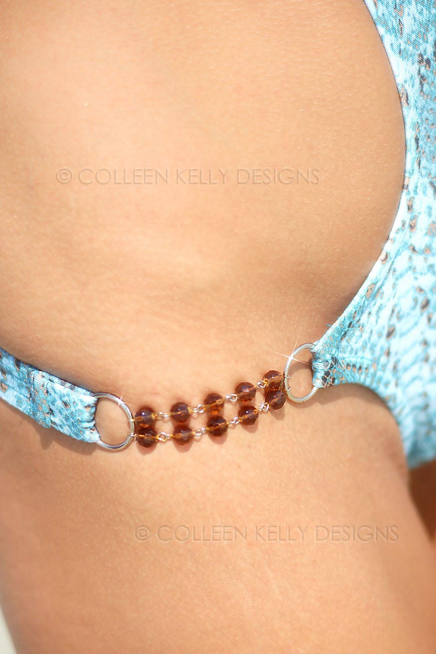 Colleen Kelly Designs Swimwear Style #1912 Image of Snake Beads Plunge Monokini