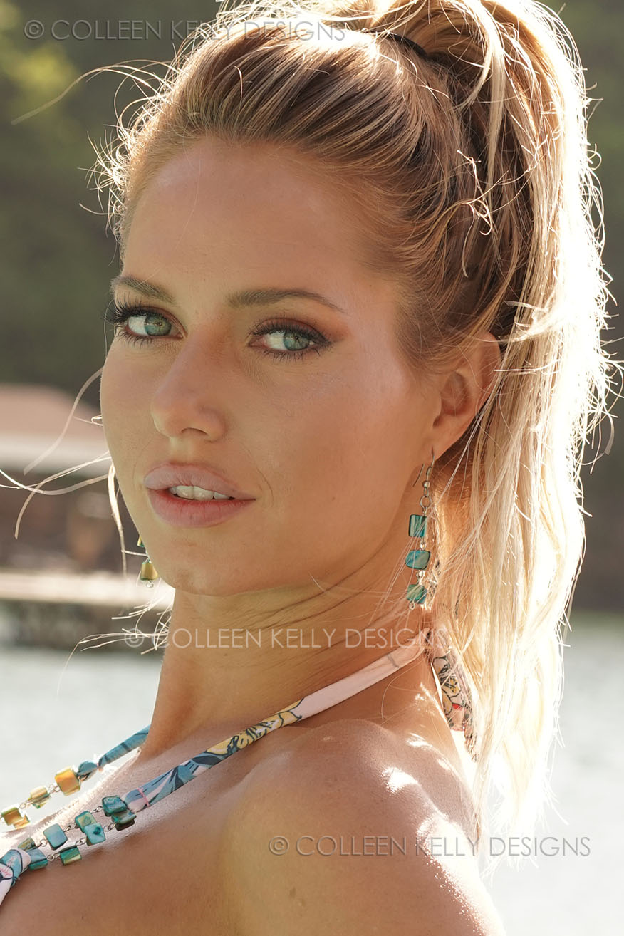 Colleen Kelly Designs Swimwear Style #2634 Image of Shell Chip Earrings