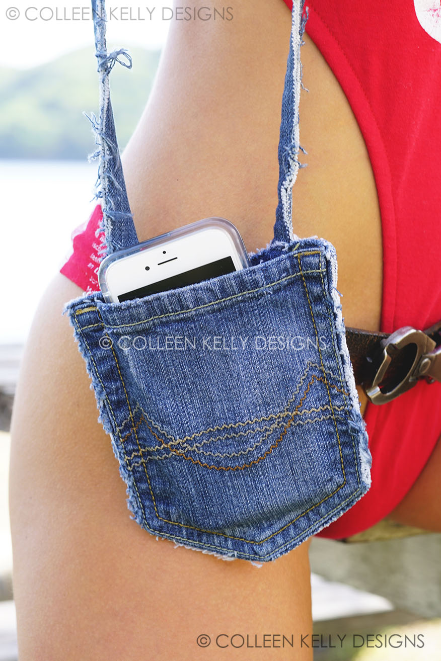 Colleen Kelly Designs Swimwear Style #2636 Image of Denim Pocket Purse