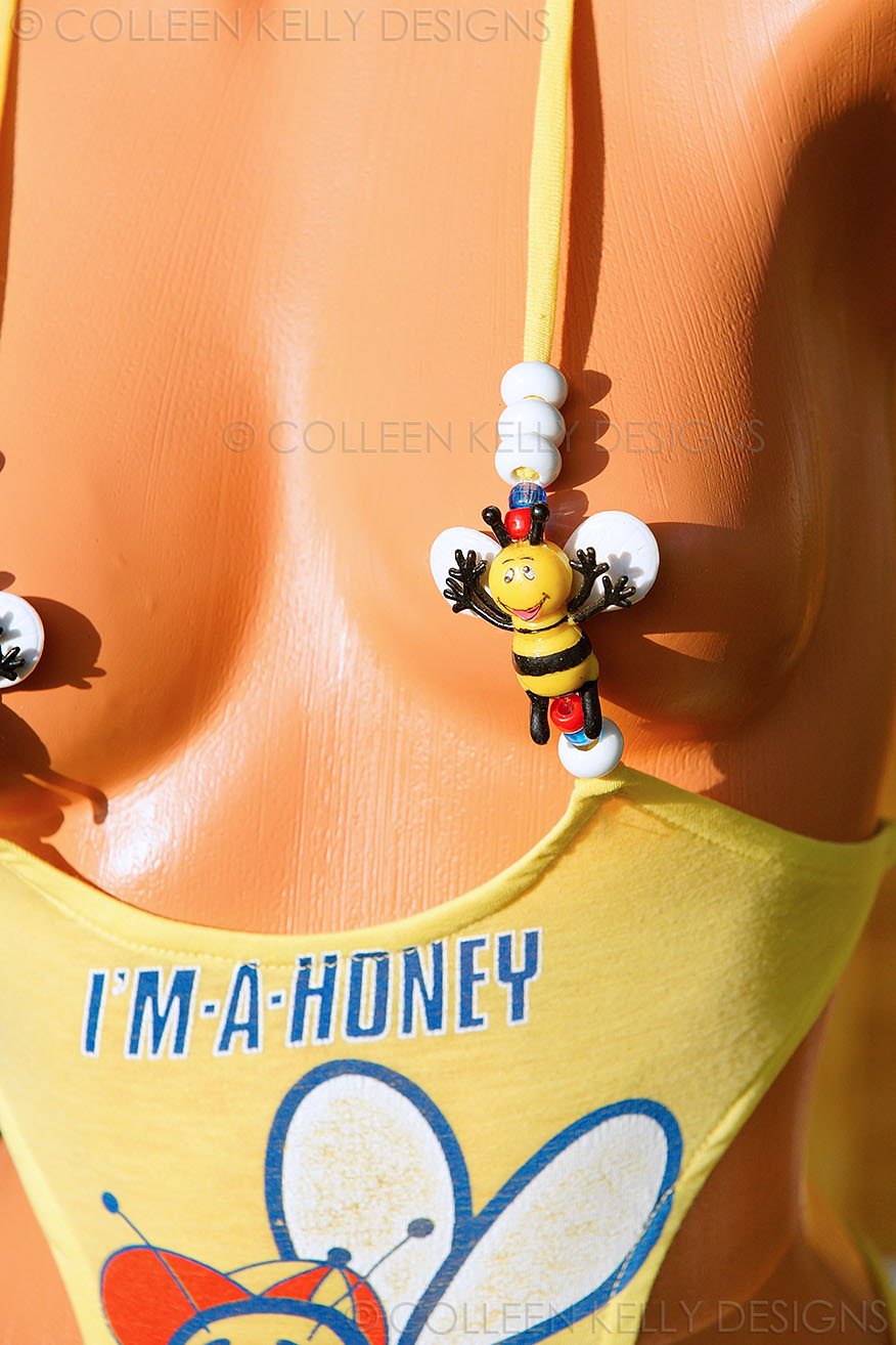 Colleen Kelly Designs Swimwear Style #266 Image of Bit-O-Honey Onesie