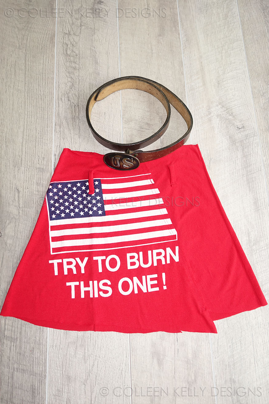 Colleen Kelly Designs Swimwear Style #7015 Image of Try to Burn This One! Flag T-Skirt
