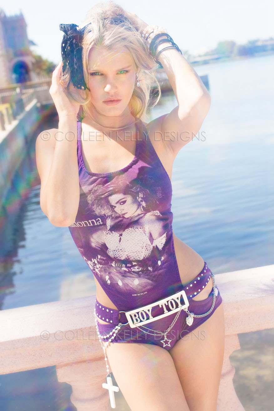 Colleen Kelly Designs Swimwear Style #206 Image of Madonna <em>Like A Virgin</em> Tour Custom 1-Piece