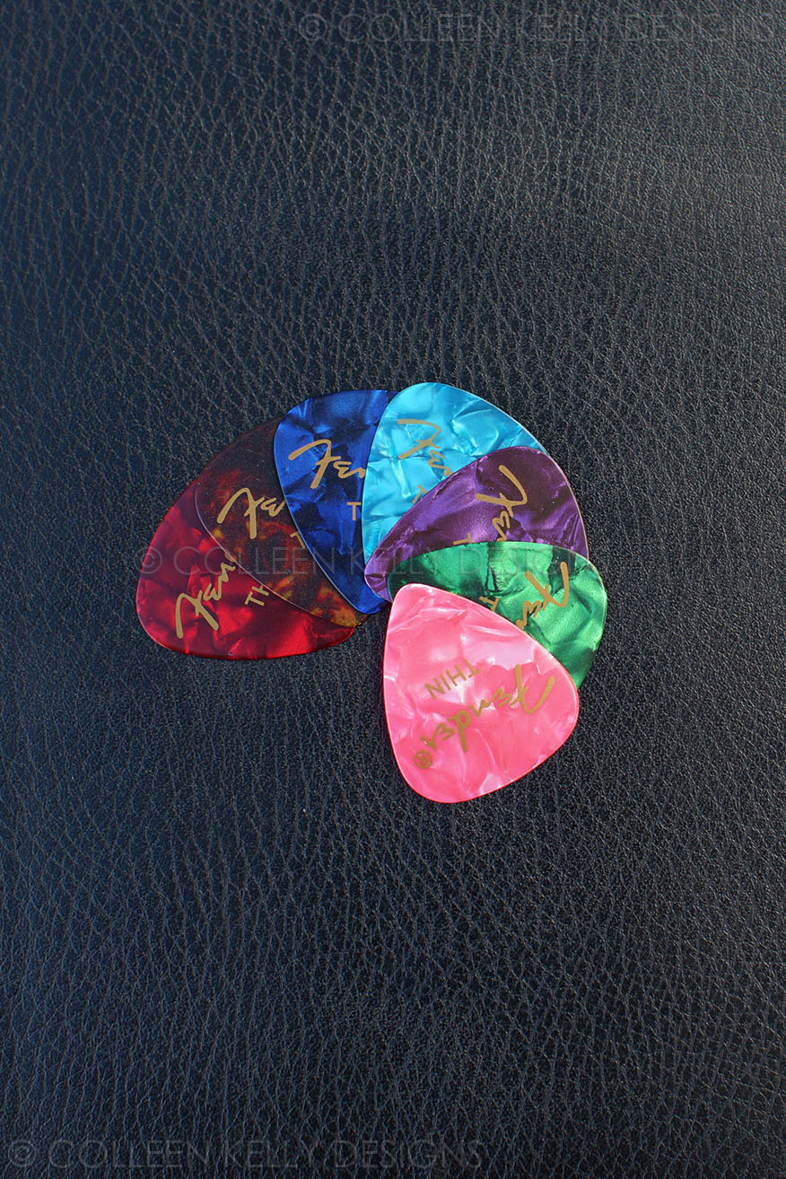 Colleen Kelly Designs Swimwear Style #2454 Image of Guitar Pick Earrings