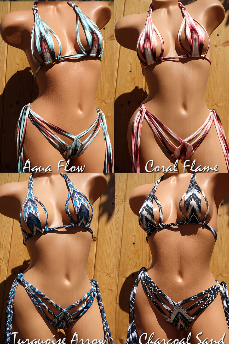 Colleen Kelly Designs Swimwear Style #2812 Image of Braided Chevron Strappy Kini